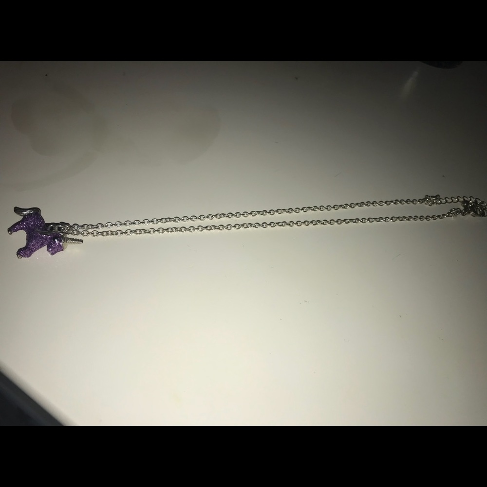 Cute Purple Sparkly Unicorn Necklace